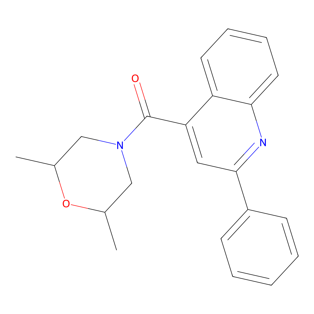 (2,6-Dimethylmorpholin-4-yl)(2-phenylquinolin-4-yl)methanone molecular structure, CAS 325833-04-3