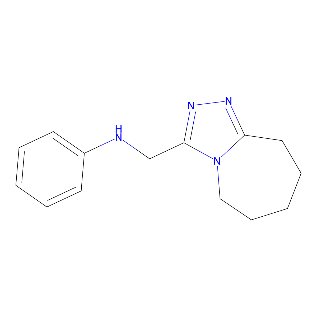 N-(6,7,8,9-tetrahydro-5H-[1,2,4]triazolo[4,3-a]azepin-3-ylmethyl)aniline molecular structure, CAS 325833-90-7