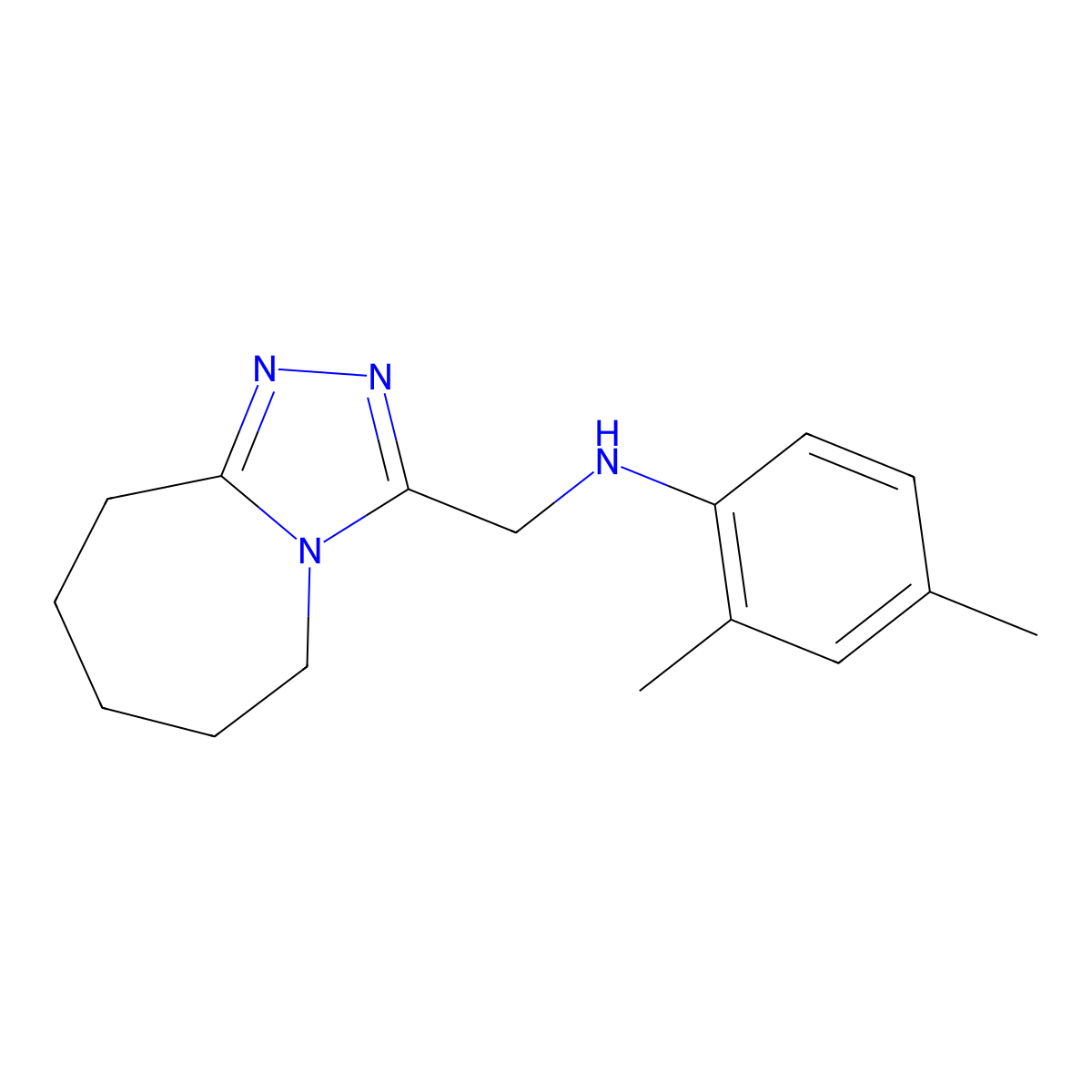 2,4-Dimethyl-N-((6,7,8,9-tetrahydro-5h-[1,2,4]triazolo[4,3-a]azepin-3-yl)methyl)aniline molecular structure, CAS 325833-91-8