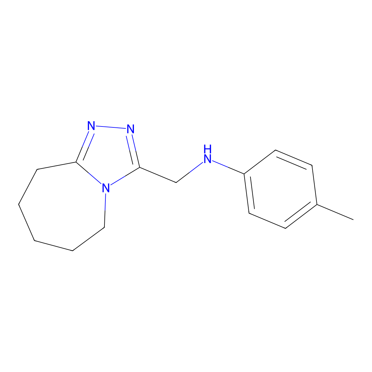4-methyl-N-(6,7,8,9-tetrahydro-5H-[1,2,4]triazolo[4,3-a]azepin-3-ylmethyl)aniline molecular structure, CAS 325833-96-3