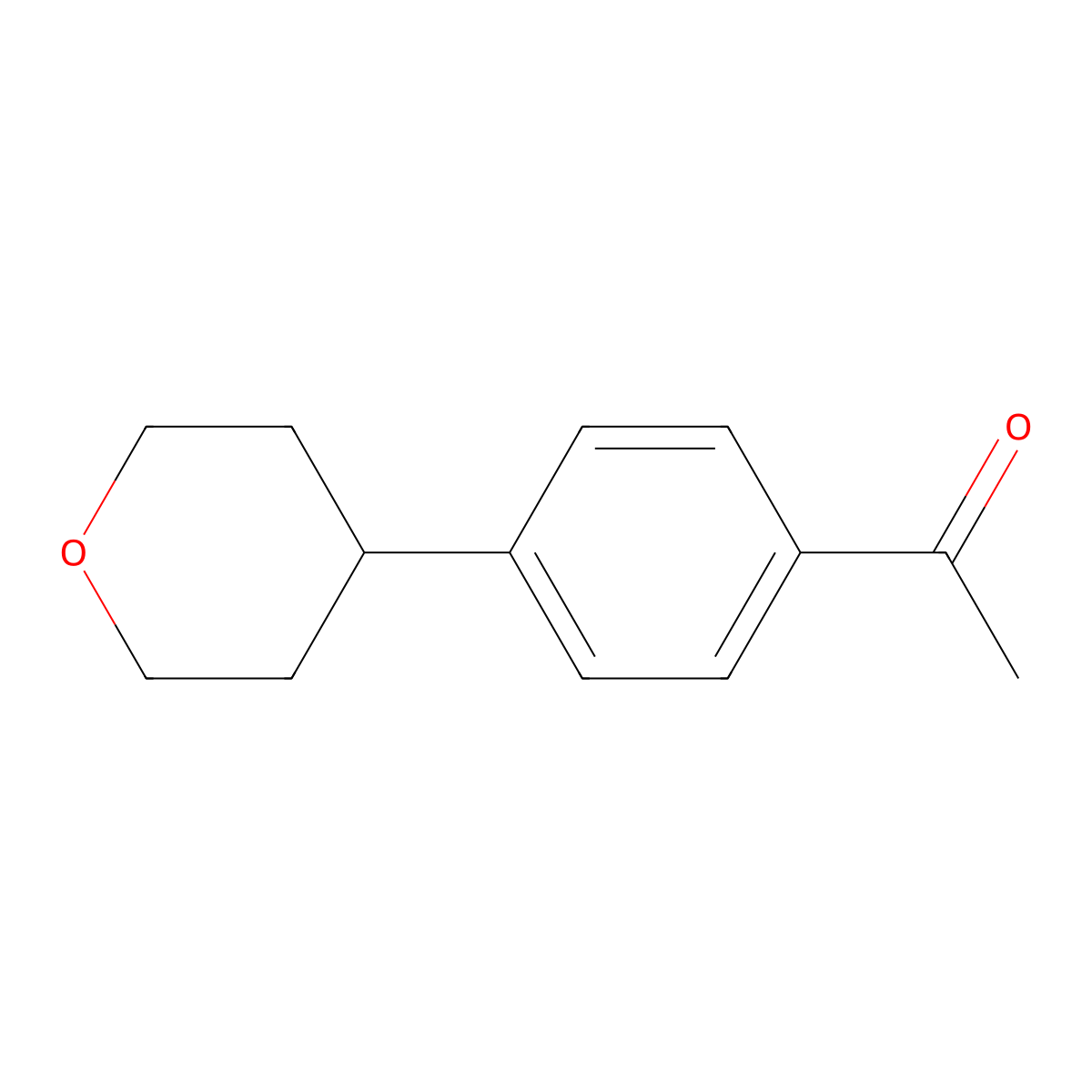 1-[4-(Oxan-4-yl)phenyl]ethan-1-one molecular structure, CAS 32584-18-2