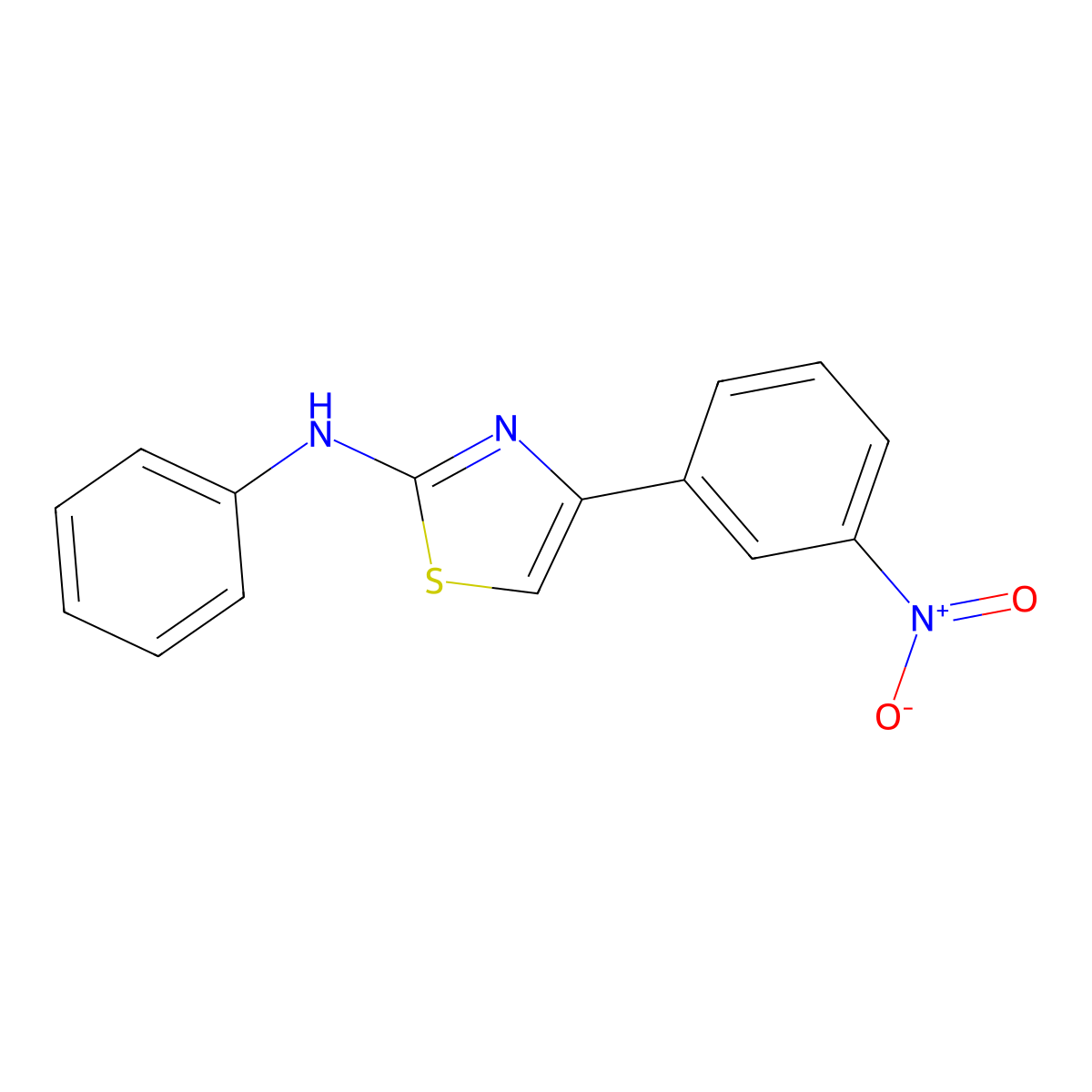 4-(3-nitrophenyl)-N-phenyl-1,3-thiazol-2-amine molecular structure, CAS 325850-28-0