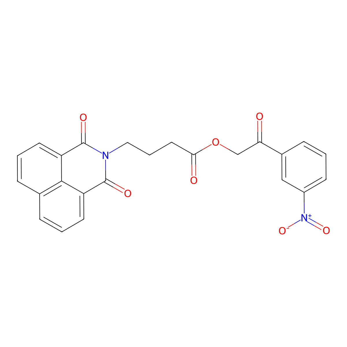 [2-(3-Nitrophenyl)-2-oxoethyl] 4-(1,3-dioxobenzo[de]isoquinolin-2-yl)butanoate molecular structure, CAS 325850-75-7