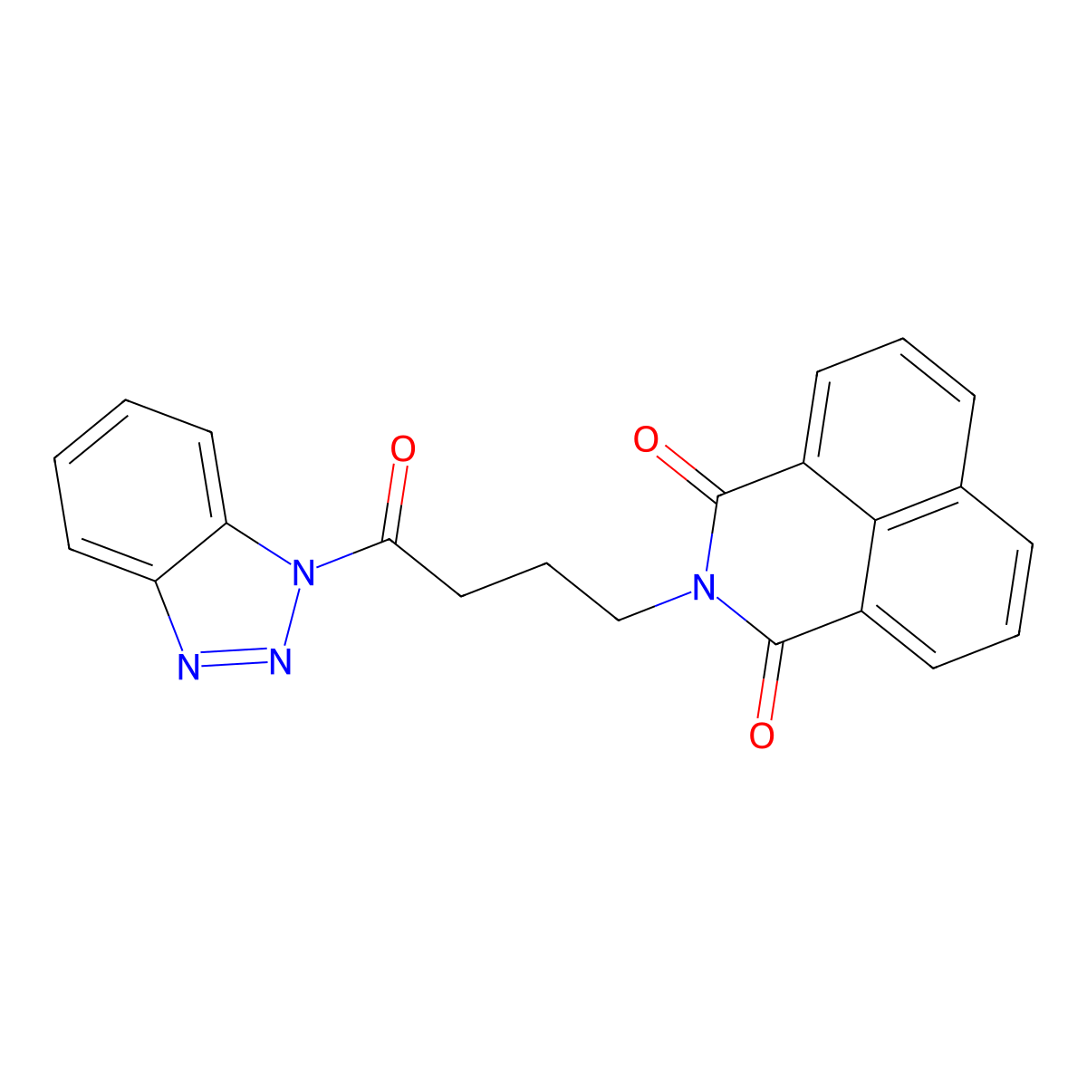 2-(4-(1H-benzo[d][1,2,3]triazol-1-yl)-4-oxobutyl)-1H-benzo[de]isoquinoline-1,3(2H)-dione molecular structure, CAS 325850-80-4