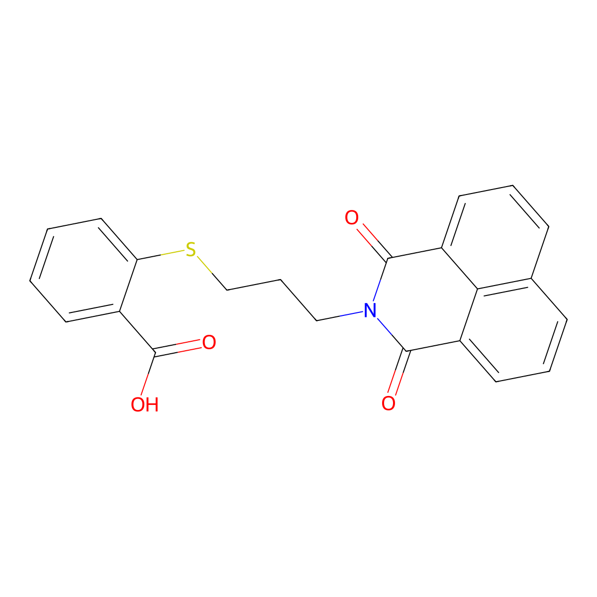 2-[[3-(1,3-Dioxo-1H-benz[de]isoquinolin-2(3H)-yl)propyl]thio]benzoic acid molecular structure, CAS 325850-81-5