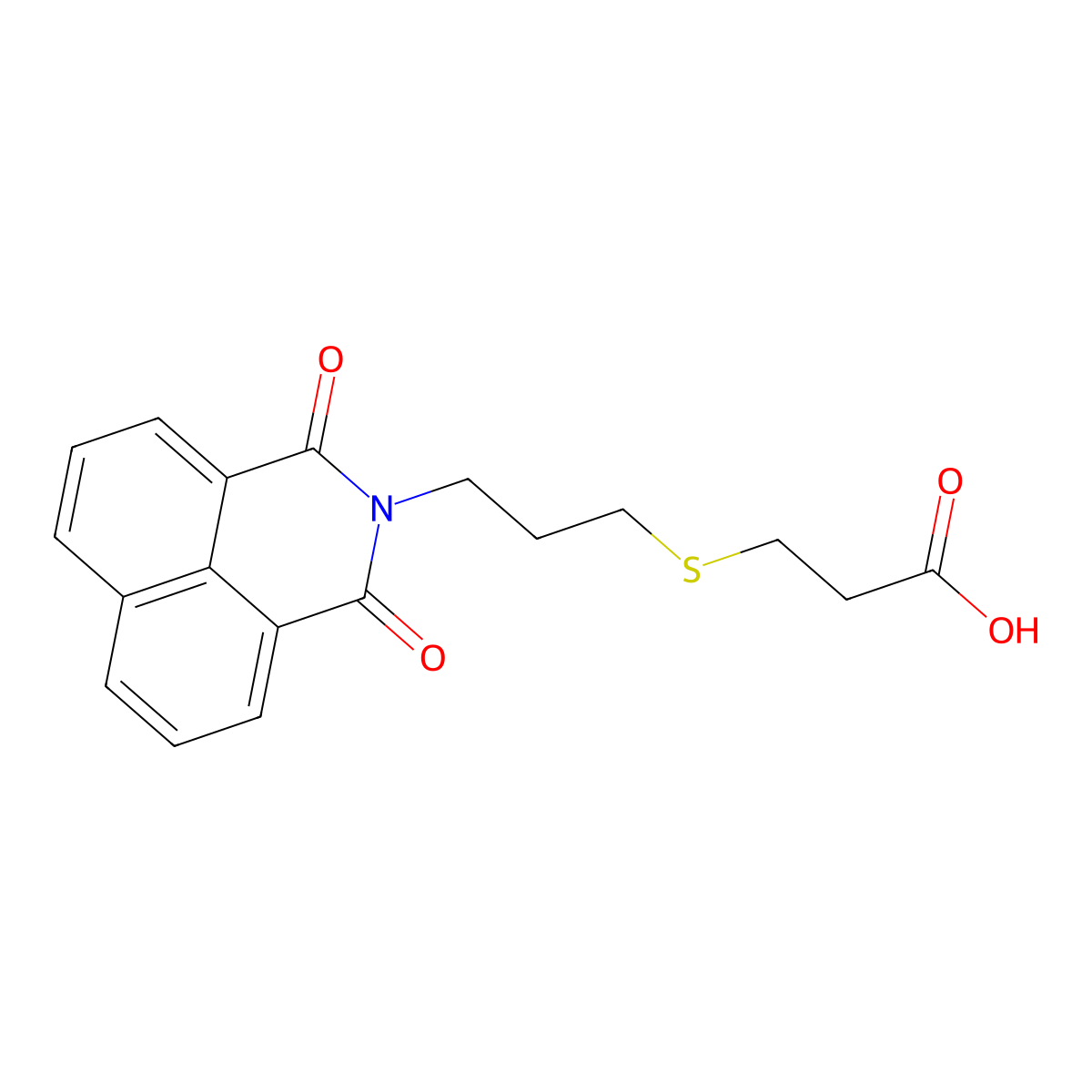 3-[3-(1,3-Dioxo-2-benzo[de]isoquinolinyl)propylthio]propanoic acid molecular structure, CAS 325850-86-0