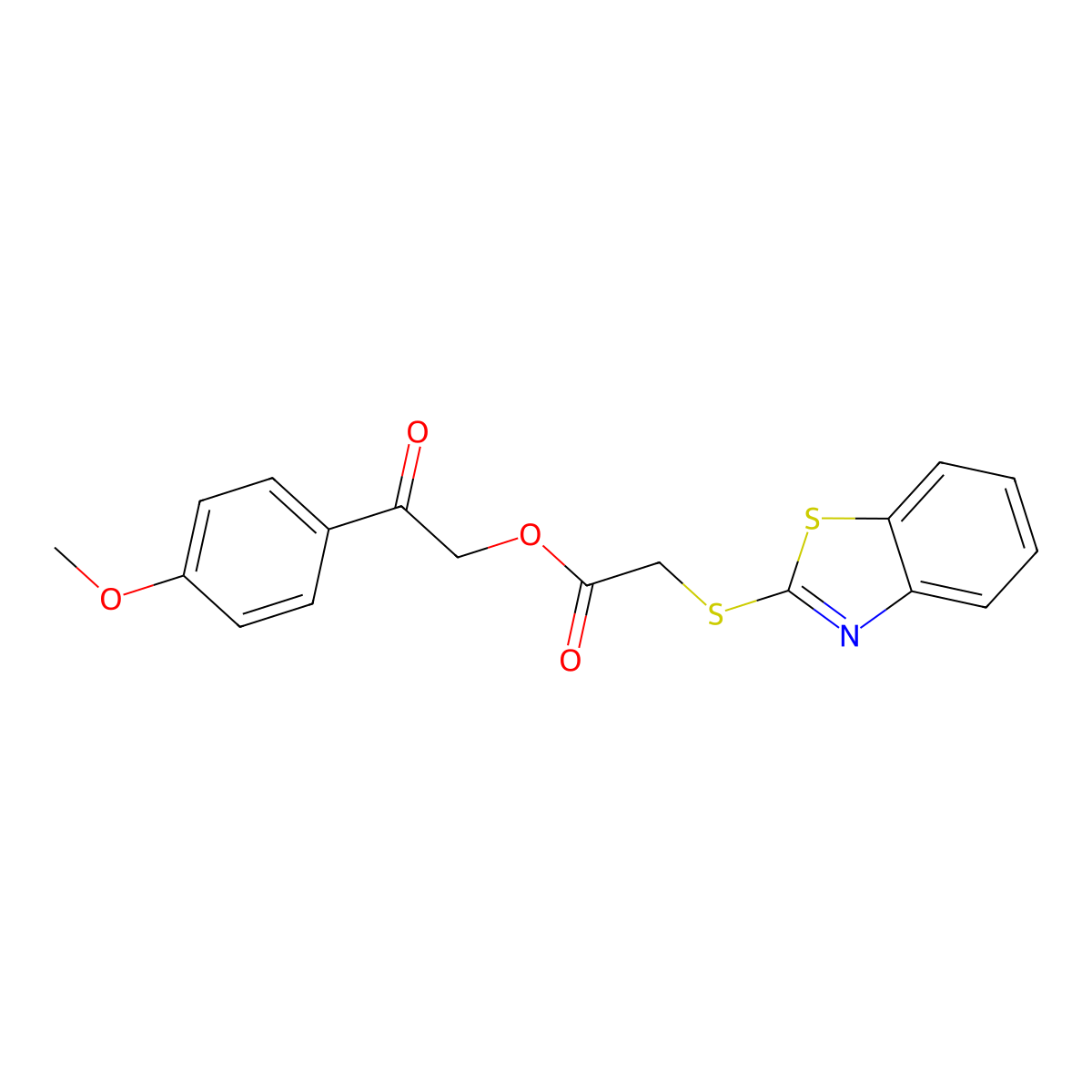 2-(4-Methoxyphenyl)-2-oxoethyl 2-benzothiazol-2-ylthioacetate molecular structure, CAS 325850-87-1