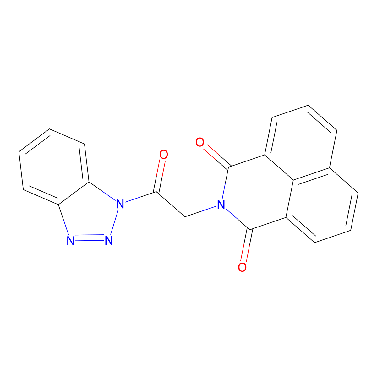 2-(2-(1H-benzo[d][1,2,3]triazol-1-yl)-2-oxoethyl)-1H-benzo[de]isoquinoline-1,3(2H)-dione molecular structure, CAS 325850-91-7