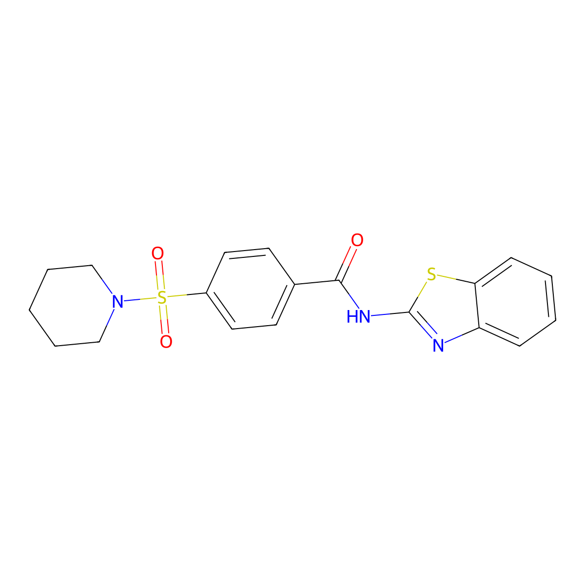N-(1,3-benzothiazol-2-yl)-4-piperidin-1-ylsulfonylbenzamide molecular structure, CAS 325850-93-9