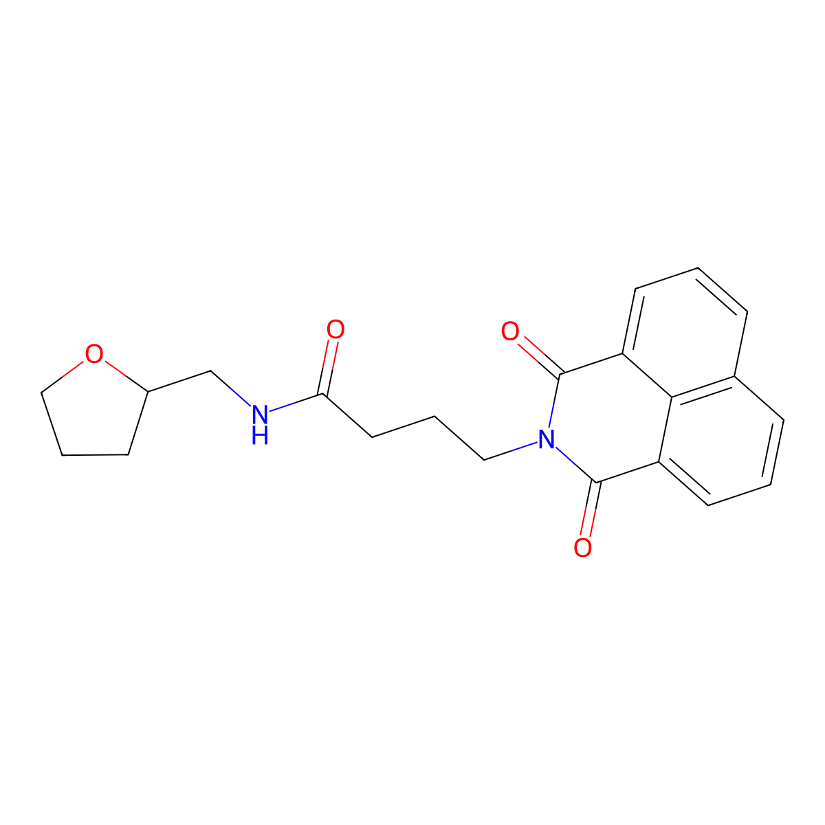 4-(1,3-dioxo-1H-benzo[de]isoquinolin-2(3H)-yl)-N-(tetrahydrofuran-2-ylmethyl)butanamide molecular structure, CAS 325850-97-3