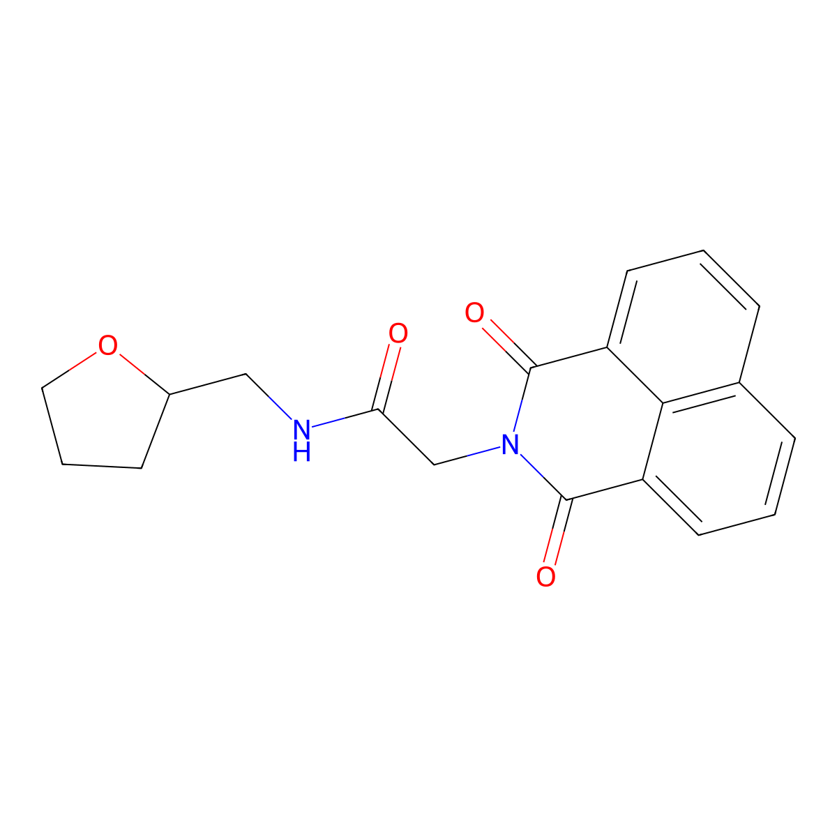2-(1,3-dioxobenzo[de]isoquinolin-2-yl)-N-(oxolan-2-ylmethyl)acetamide molecular structure, CAS 325851-05-6