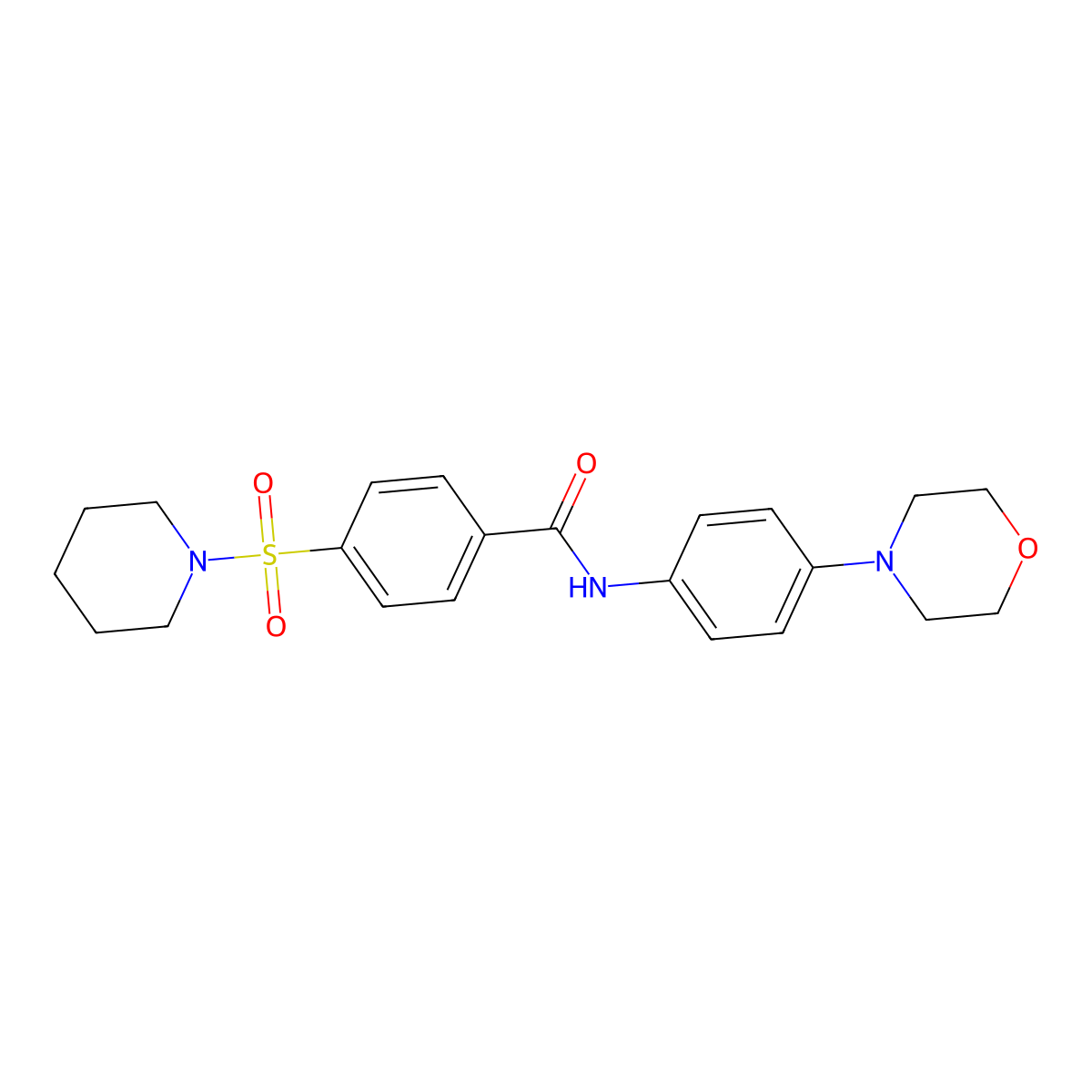 N-(4-morpholin-4-ylphenyl)-4-piperidin-1-ylsulfonylbenzamide molecular structure, CAS 325851-08-9