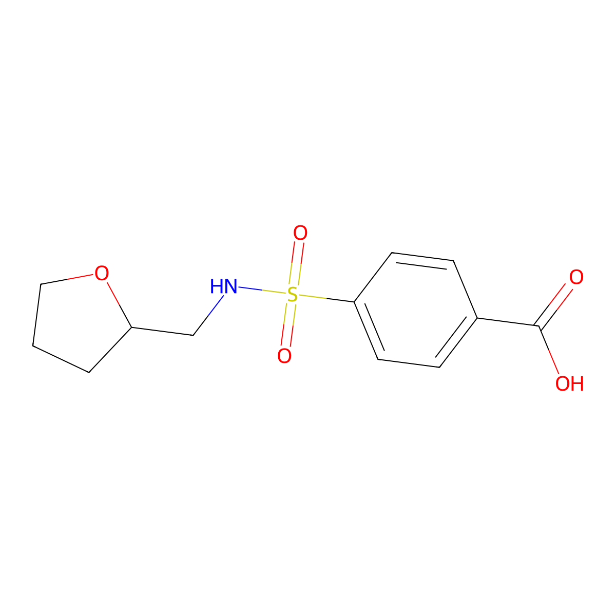 4-[(Tetrahydro-furan-2-ylmethyl)-sulfamoyl]-benzoic acid molecular structure, CAS 325851-59-0