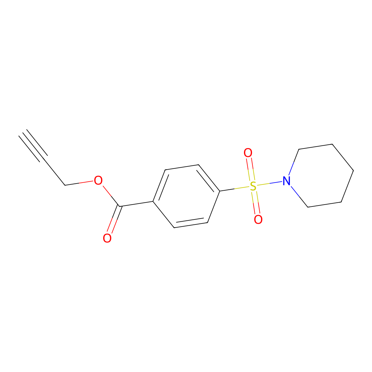 Prop-2-yn-1-yl 4-(piperidin-1-ylsulfonyl)benzoate molecular structure, CAS 325851-66-9