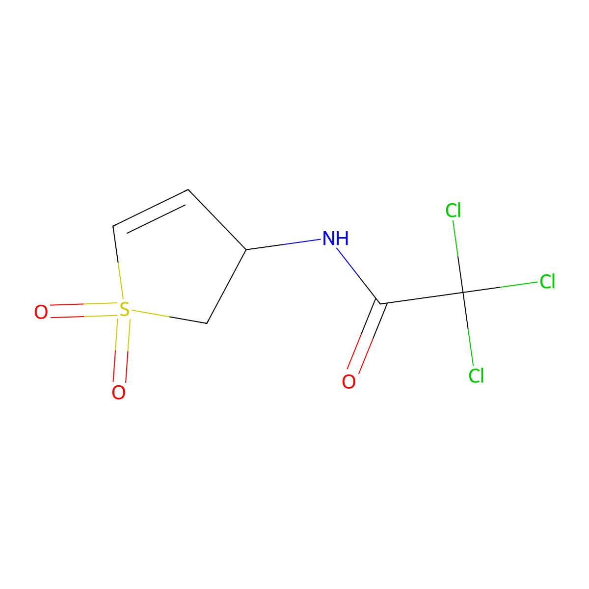 2,2,2-trichloro-N-(1,1-dioxido-2,3-dihydrothiophen-3-yl)acetamide molecular structure, CAS 325851-71-6
