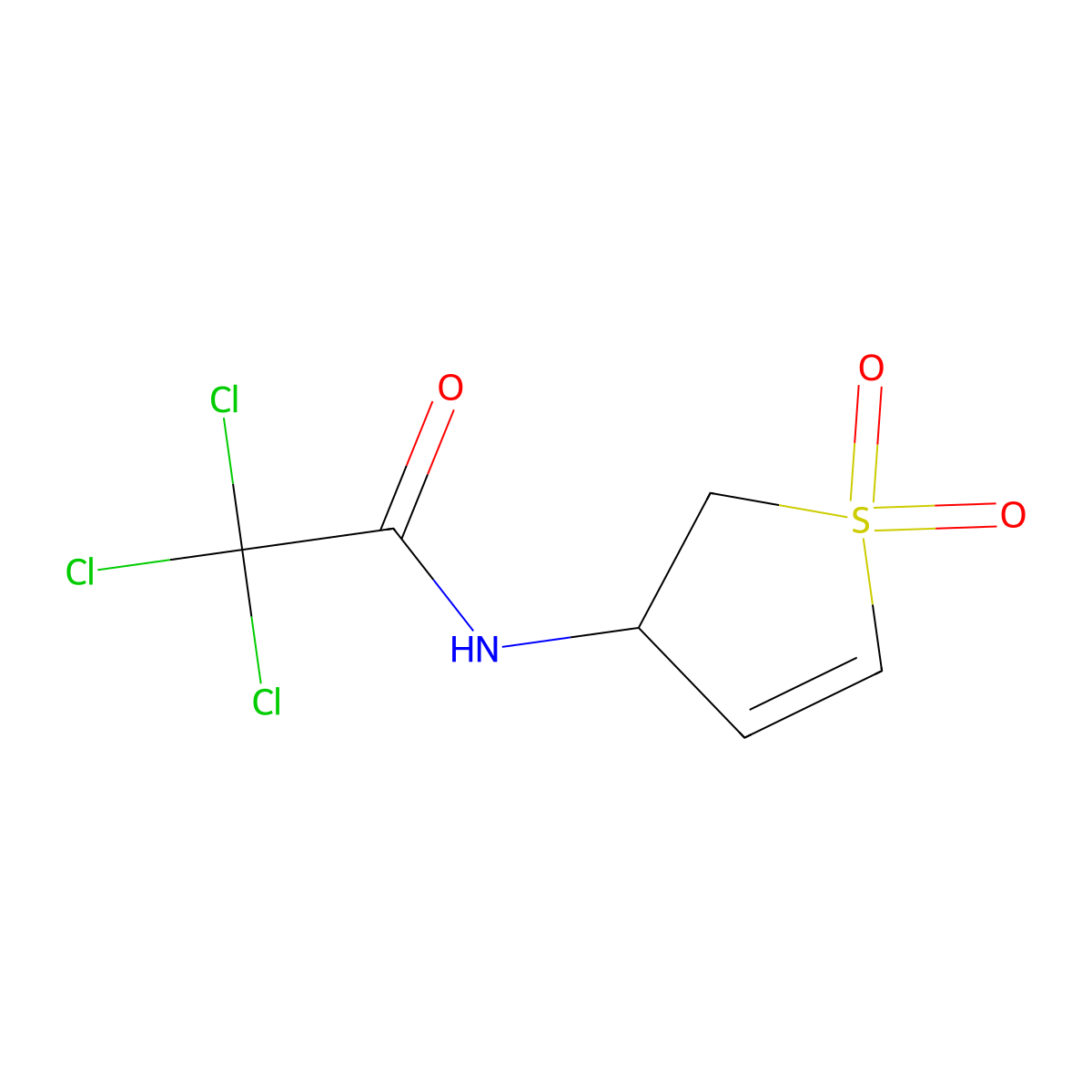 2,2,2-trichloro-N-(1,1-dioxido-2,3-dihydrothiophen-3-yl)acetamide molecular structure, CAS 325851-71-6
