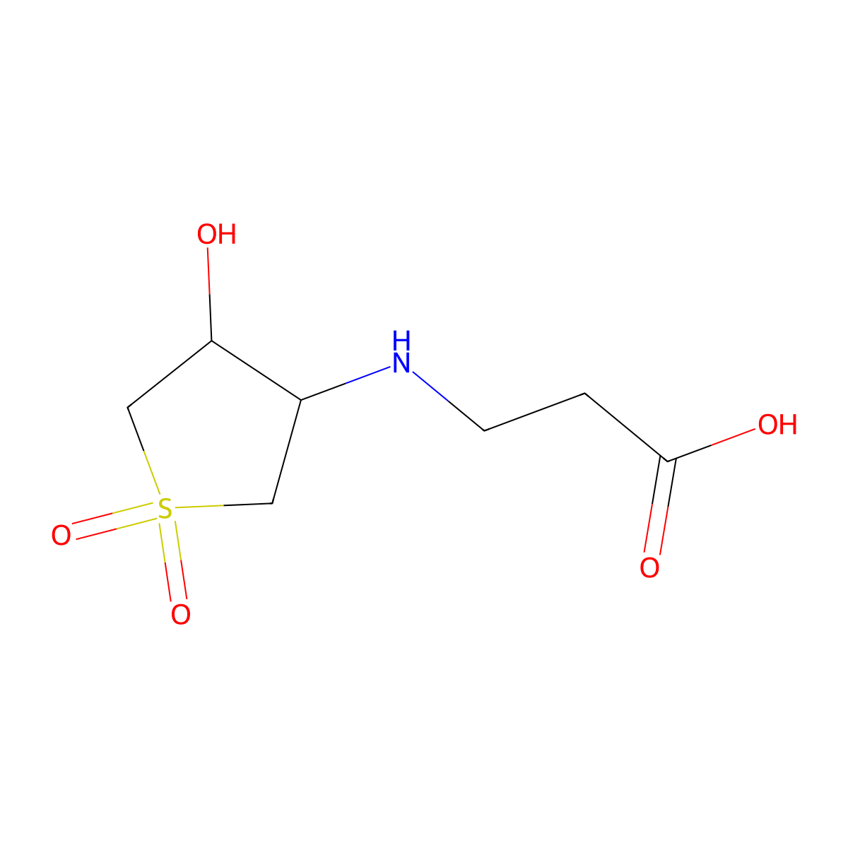 3-[(4-Hydroxy-1,1-dioxothiolan-3-yl)amino]propanoic acid molecular structure, CAS 325851-81-8