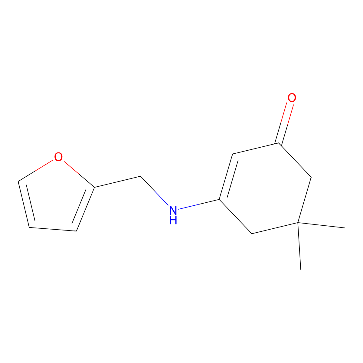 3-[(2-Furylmethyl)amino]-5,5-dimethylcyclohex-2-en-1-one molecular structure, CAS 325853-48-3