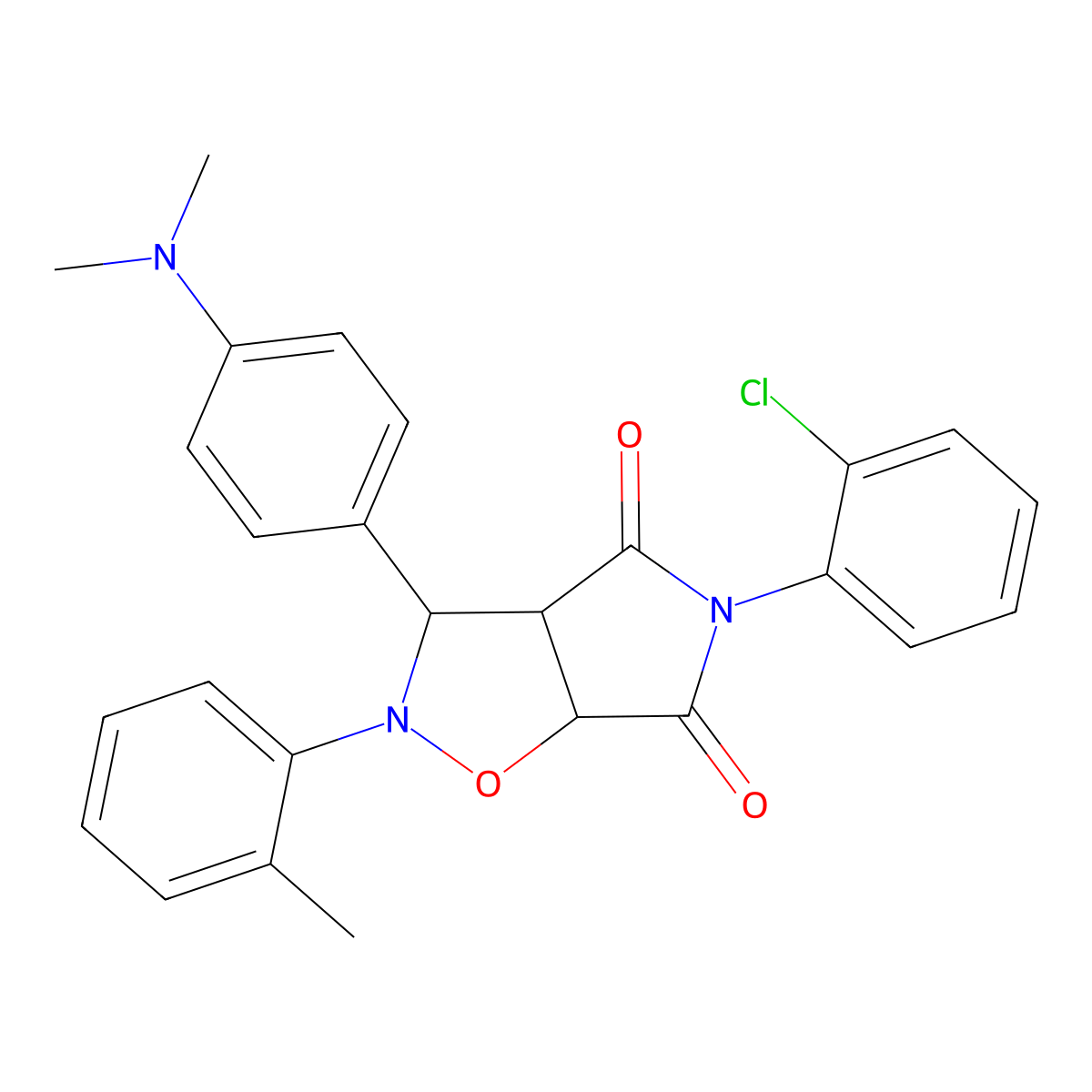 5-(2-chlorophenyl)-3-[4-(dimethylamino)phenyl]-2-(2-methylphenyl)-hexahydro-2H-pyrrolo[3,4-d][1,2]oxazole-4,6-dione molecular structure, CAS 325854-84-0