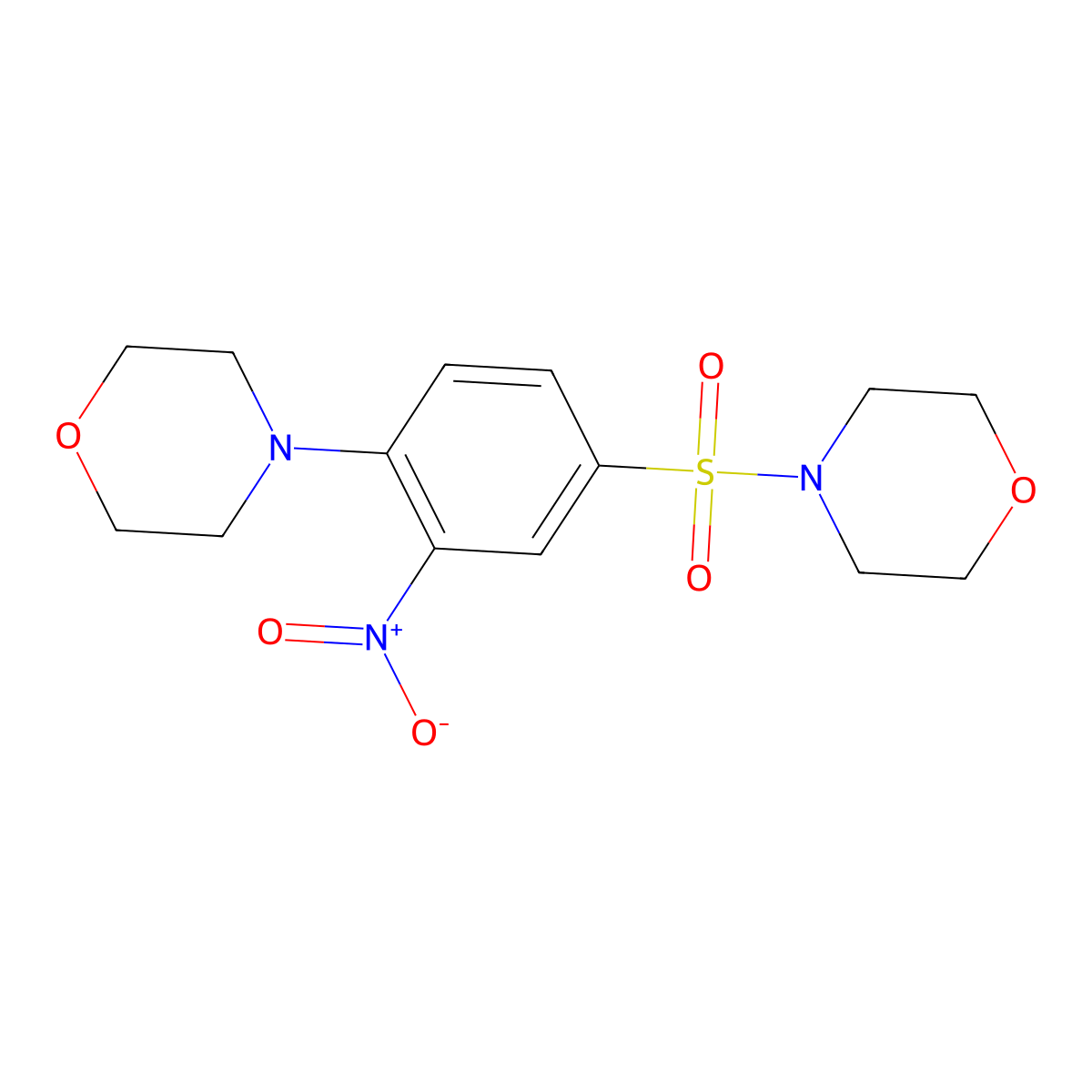 4-[4-(Morpholine-4-sulfonyl)-2-nitrophenyl]morpholine molecular structure, CAS 325855-09-2