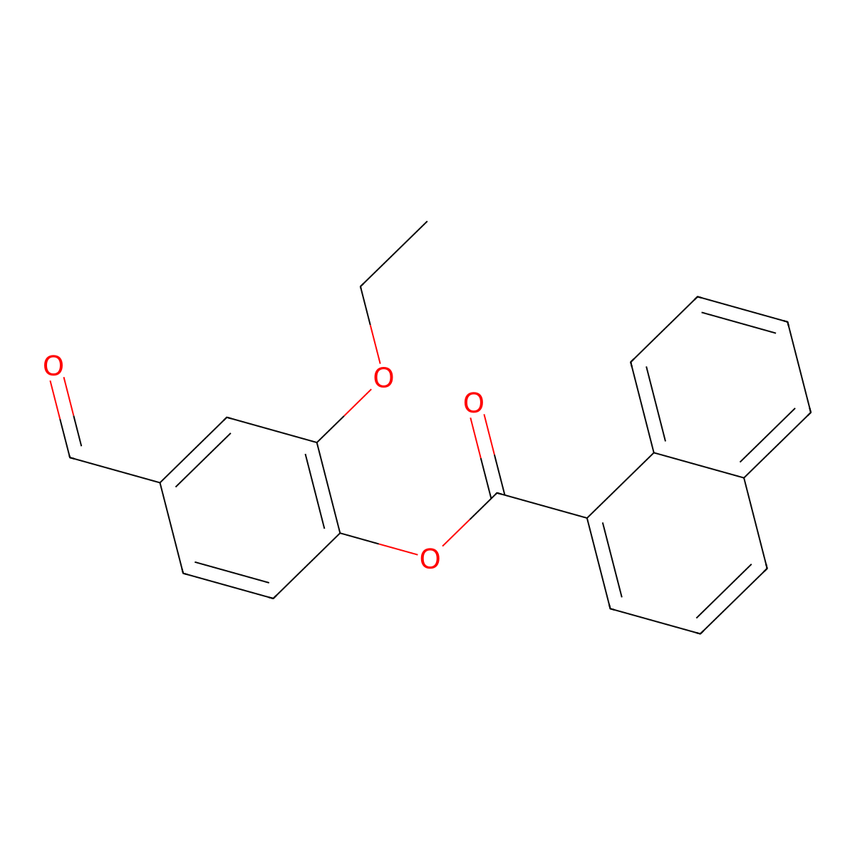 2-Ethoxy-4-formylphenyl naphthalene-1-carboxylate molecular structure, CAS 325856-33-5