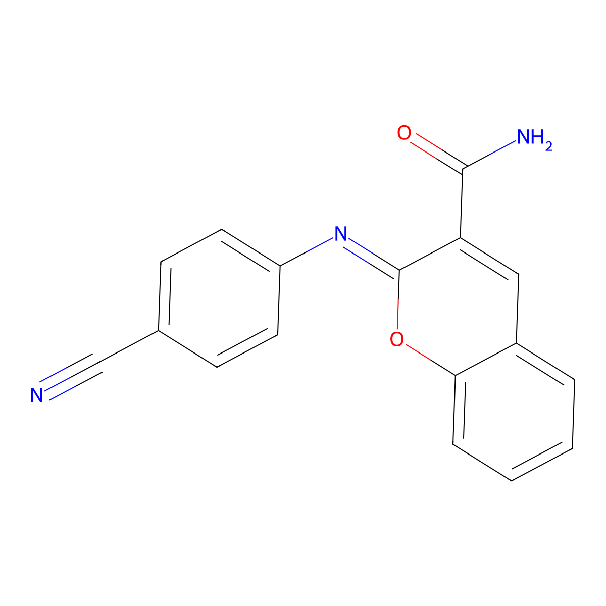2-(4-Cyanophenyl)iminochromene-3-carboxamide molecular structure, CAS 325856-67-5
