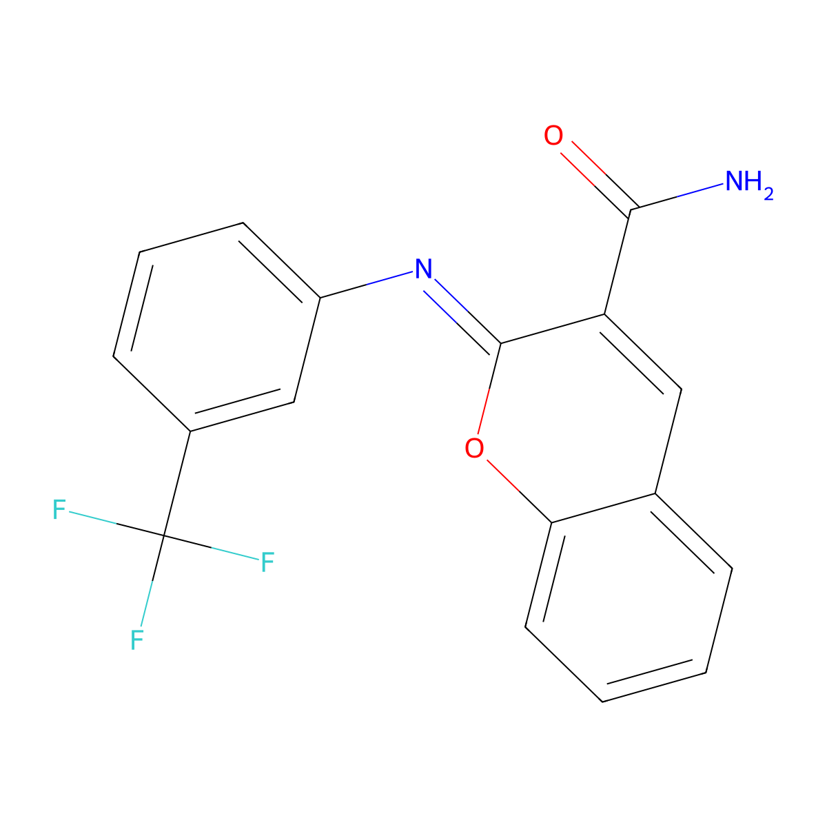 (2Z)-2-{[3-(trifluoromethyl)phenyl]imino}-2H-chromene-3-carboxamide molecular structure, CAS 325856-69-7