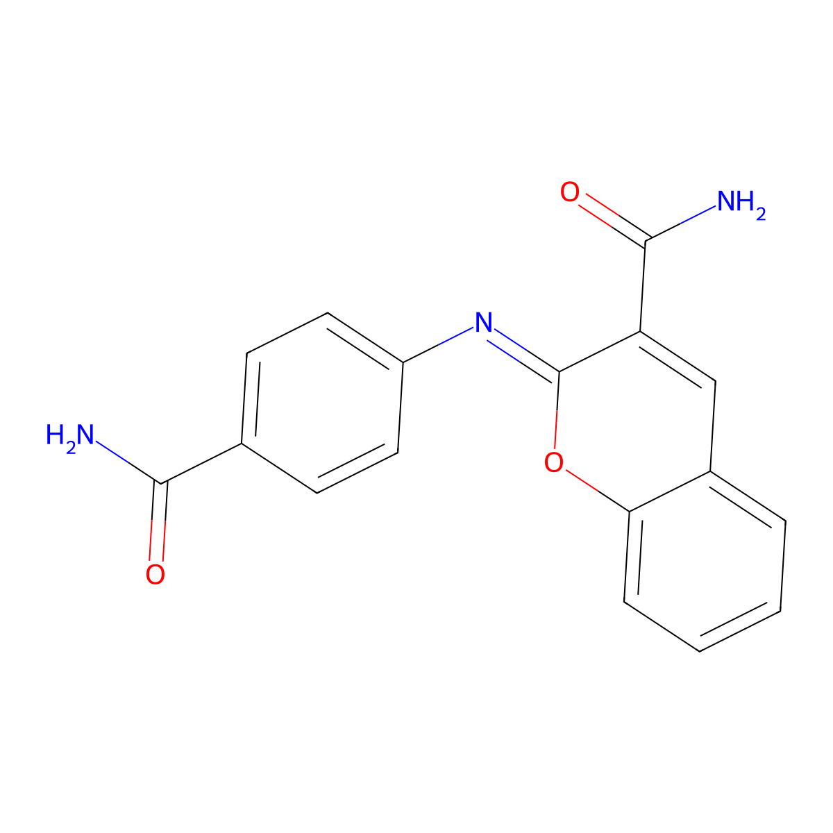 2-(4-Carbamoylphenyl)iminochromene-3-carboxamide molecular structure, CAS 325856-73-3