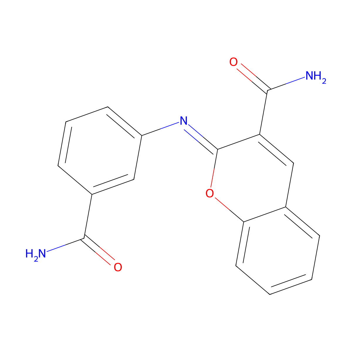 (2Z)-2-[(3-carbamoylphenyl)imino]-2H-chromene-3-carboxamide molecular structure, CAS 325856-74-4