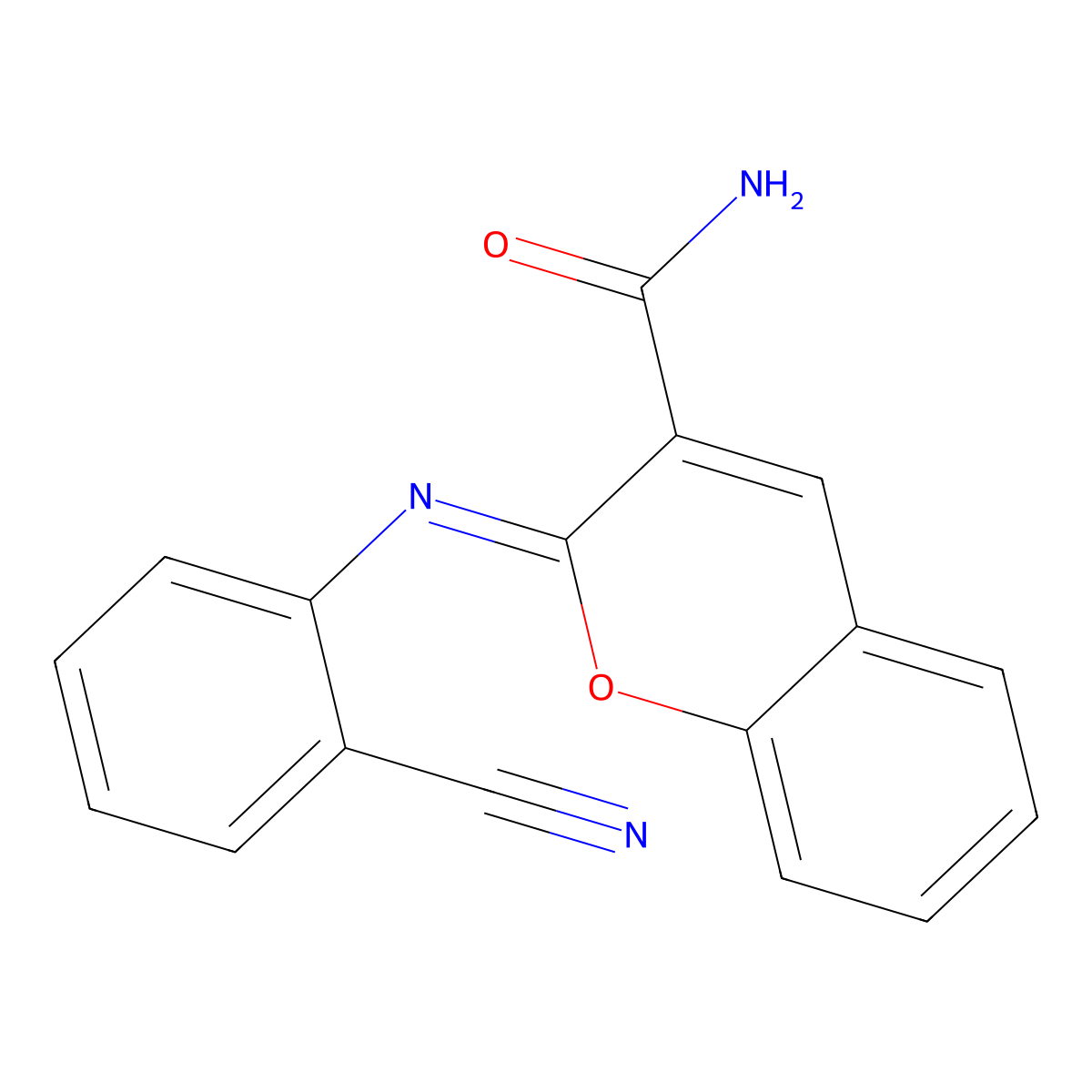 (2Z)-2-[(2-cyanophenyl)imino]-2H-chromene-3-carboxamide molecular structure, CAS 325856-75-5