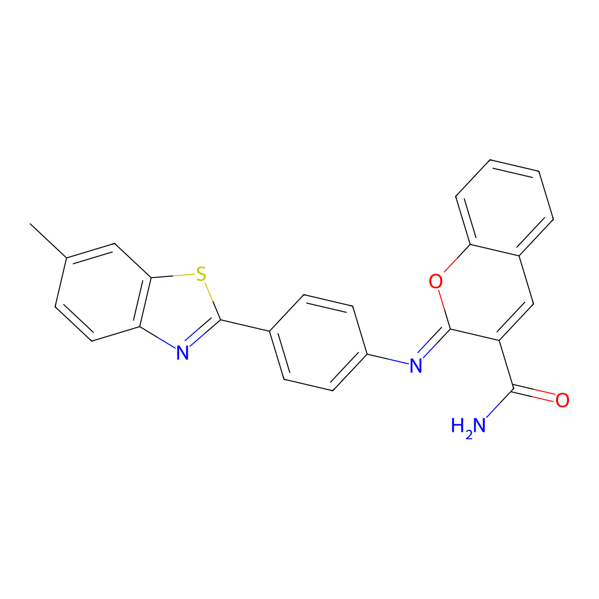 (2z)-2-{[4-(6-Methyl-1,3-benzothiazol-2-yl)phenyl]imino}-2h-chromene-3-carboxamide molecular structure, CAS 325856-76-6