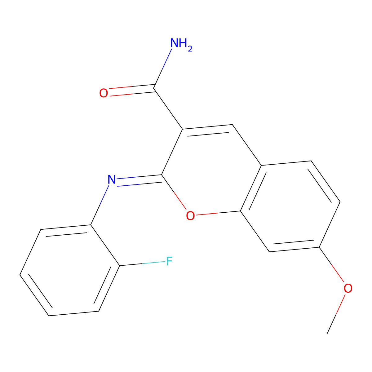 (2Z)-2-[(2-fluorophenyl)imino]-7-methoxy-2H-chromene-3-carboxamide molecular structure, CAS 325856-93-7