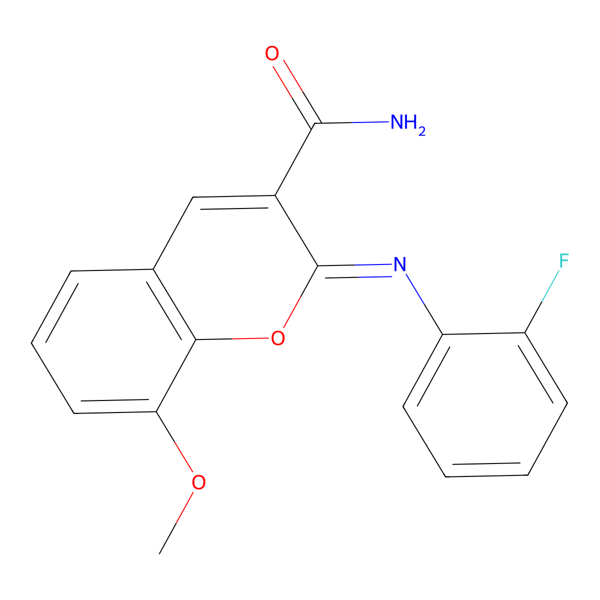 (2Z)-2-[(2-fluorophenyl)imino]-8-methoxy-2H-chromene-3-carboxamide molecular structure, CAS 325857-03-2