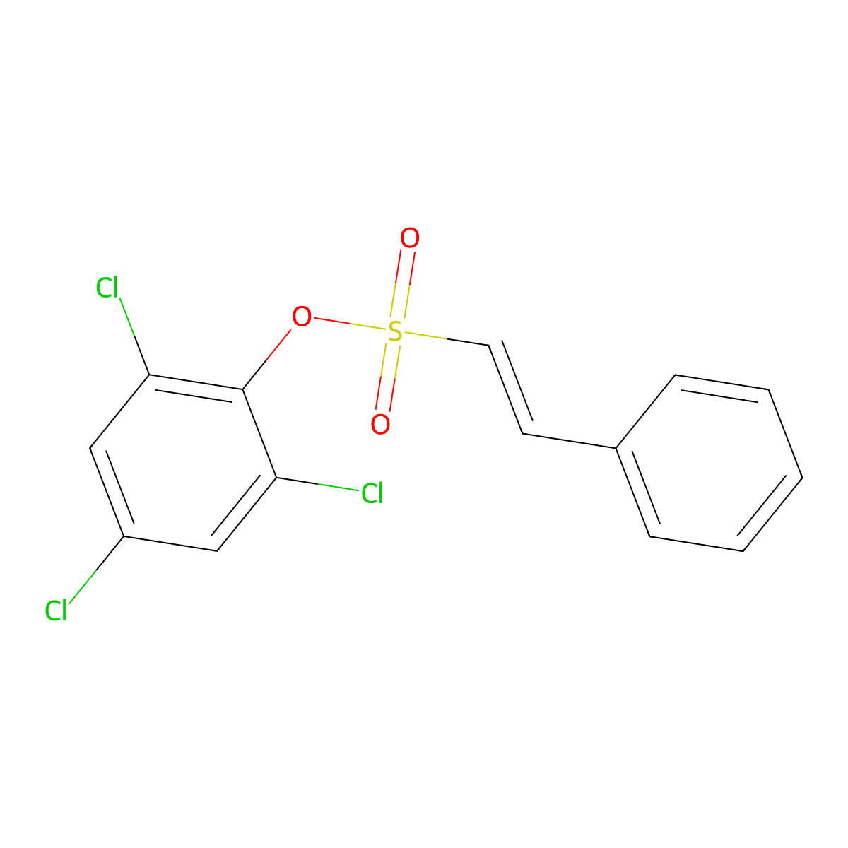 (2,4,6-Trichlorophenyl) 2-phenylethenesulfonate molecular structure, CAS 325857-42-9