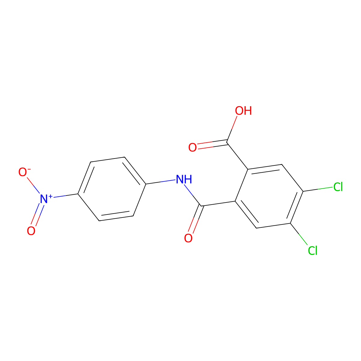 4,5-Dichloro-2-({4-nitroanilino}carbonyl)benzoic acid molecular structure, CAS 325857-54-3