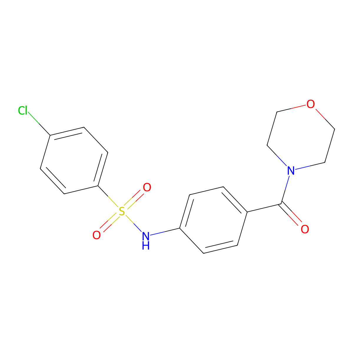 4-chloro-N-[4-(morpholine-4-carbonyl)phenyl]benzenesulfonamide molecular structure, CAS 325857-66-7