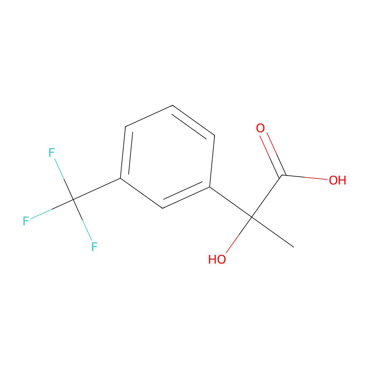 2-Hydroxy-2-(3-(trifluoromethyl)phenyl)propanoic acid molecular structure, CAS 3259-38-9