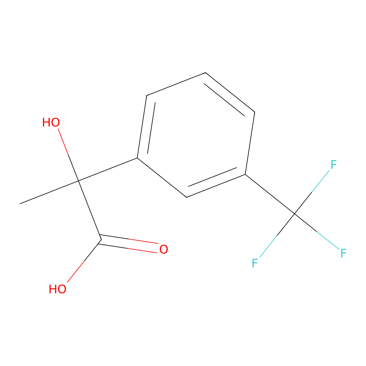 2-Hydroxy-2-(3-(trifluoromethyl)phenyl)propanoic acid molecular structure, CAS 3259-38-9