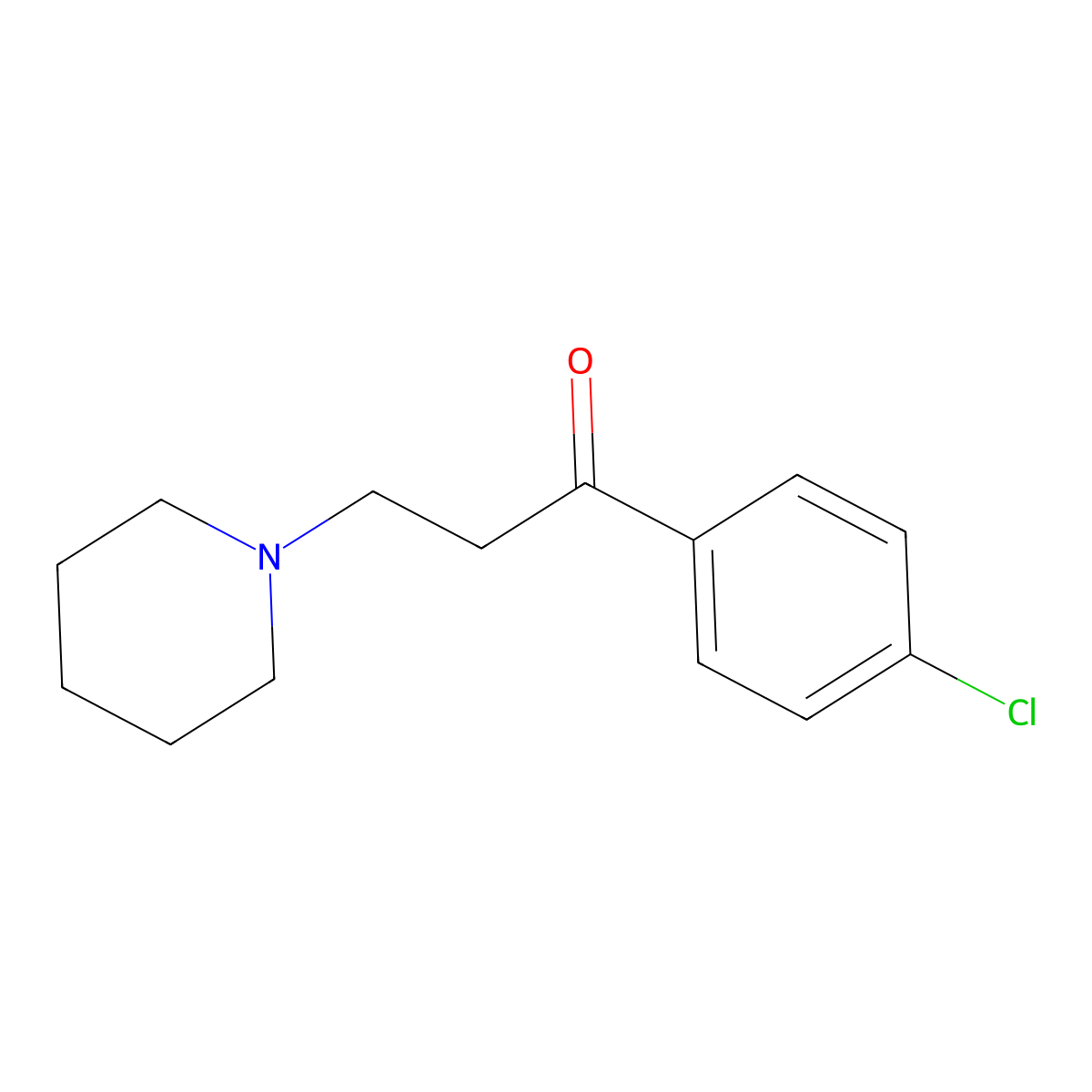 1-(4-Chlorophenyl)-3-(piperidin-1-YL)propan-1-one molecular structure, CAS 32594-52-8
