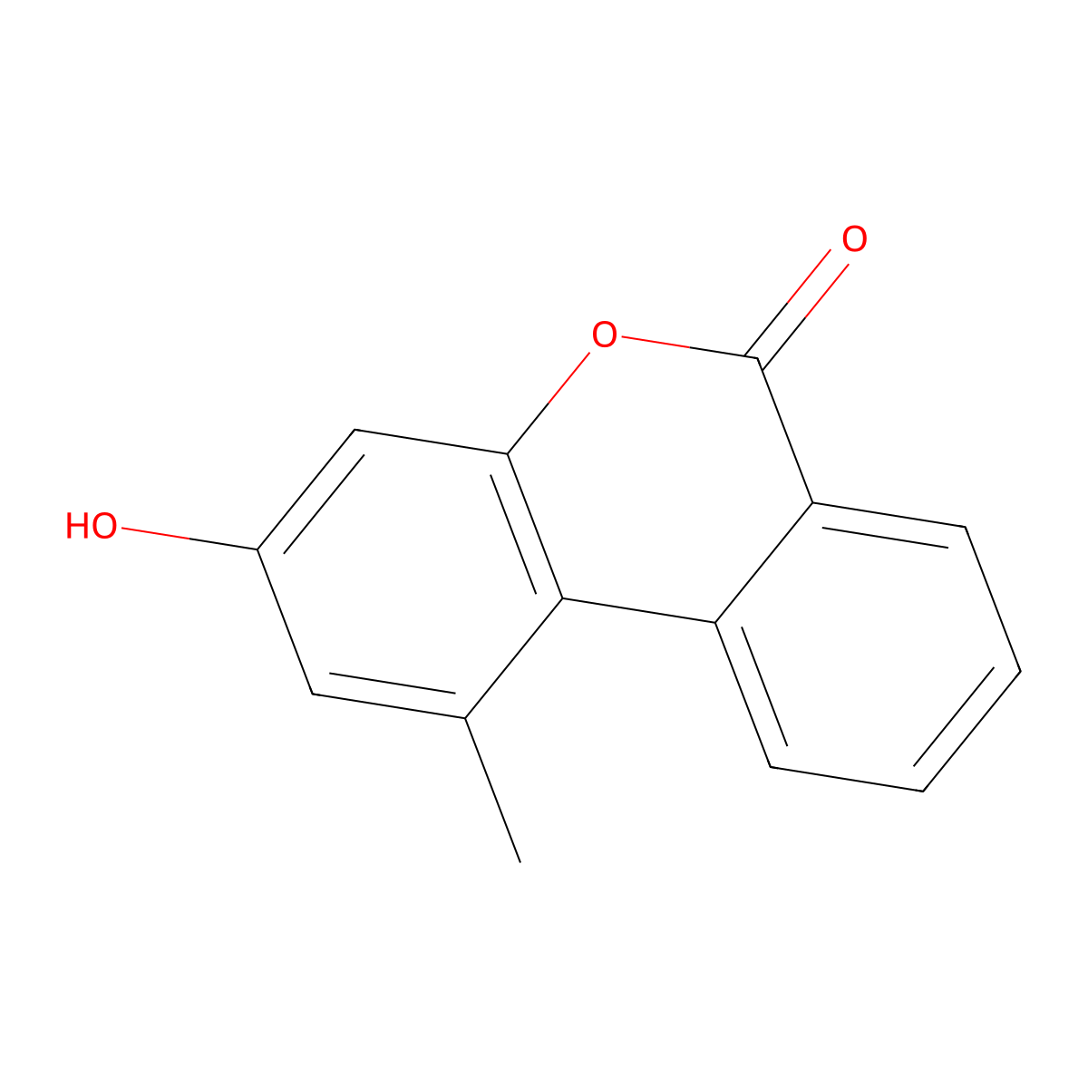 3-hydroxy-1-methyl-6H-benzo[c]chromen-6-one molecular structure, CAS 32595-85-0