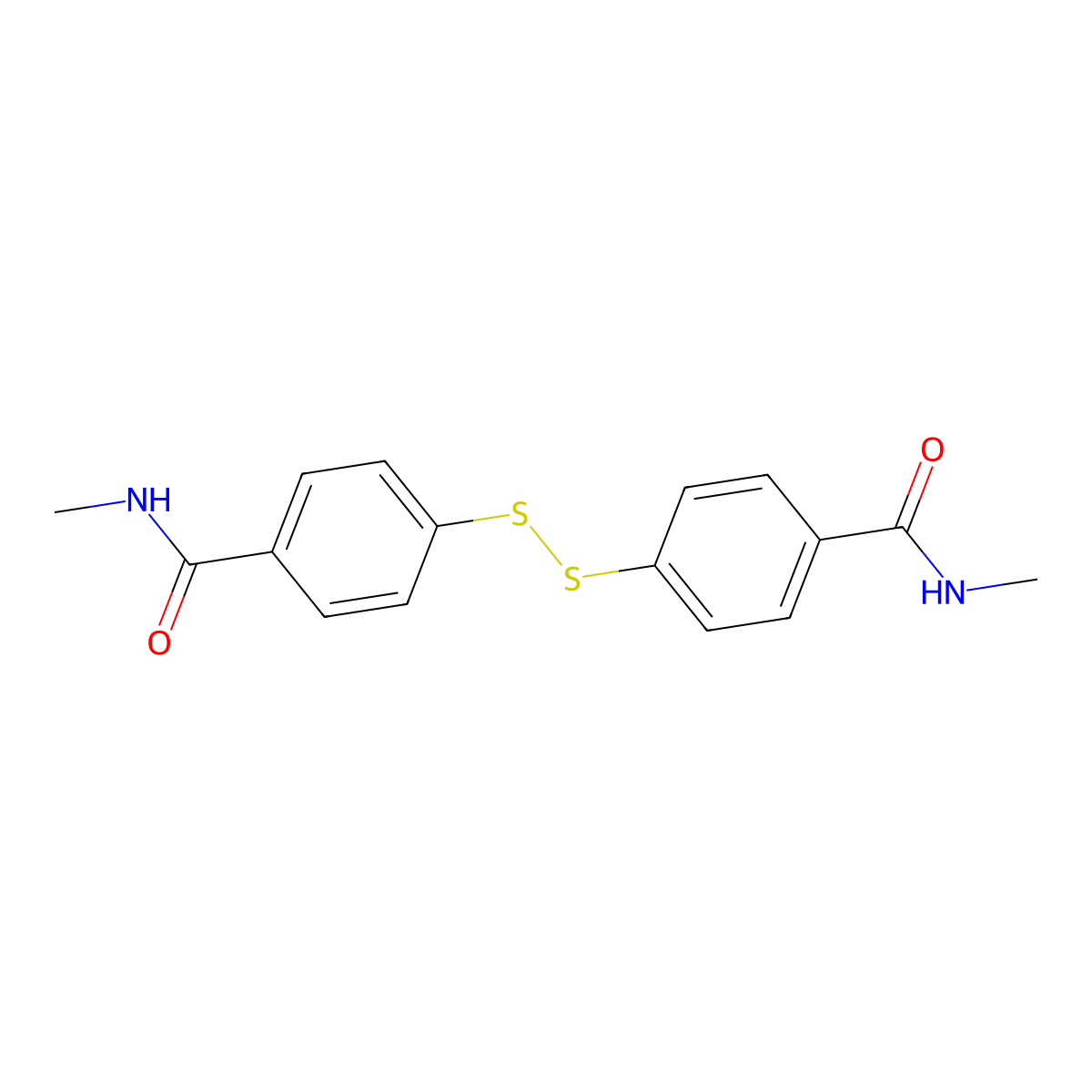 N-Methyl-4-{[4-(methylcarbamoyl)phenyl]disulfanyl}benzamide molecular structure, CAS 325957-01-5