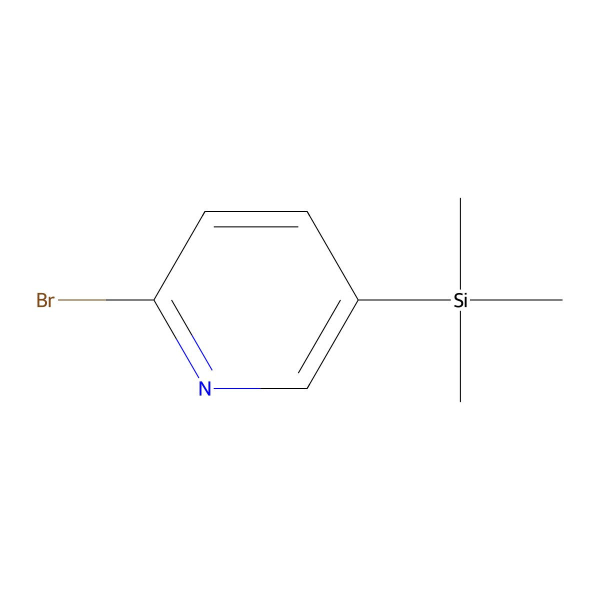 2-Bromo-5-trimethylsilylpyridine molecular structure, CAS 325958-97-2