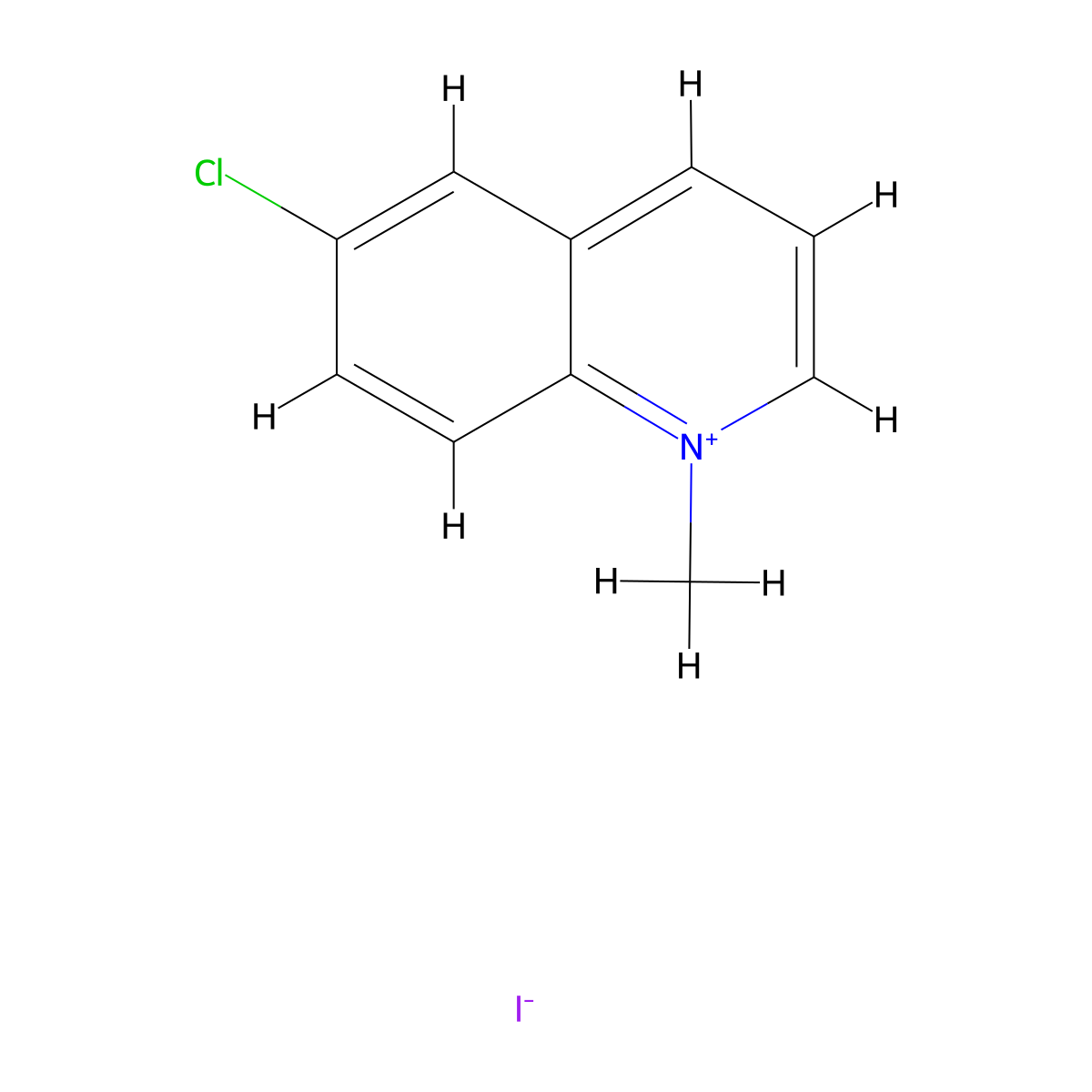 6-Chloro-1-methylquinolin-1-ium iodide molecular structure, CAS 32596-83-1