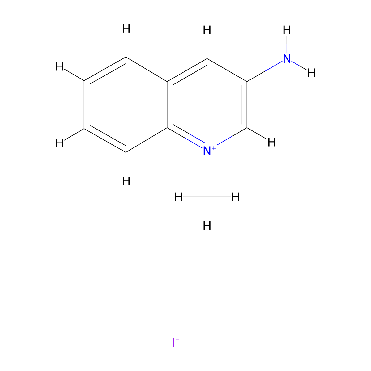 1-Methyl-3-aminoquinolinium iodide molecular structure, CAS 32596-84-2