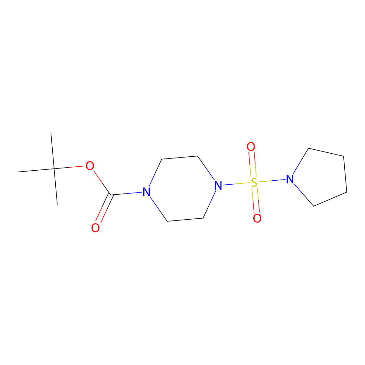 Tert-butyl 4-(pyrrolidine-1-sulfonyl)piperazine-1-carboxylate molecular structure, CAS 325968-79-4