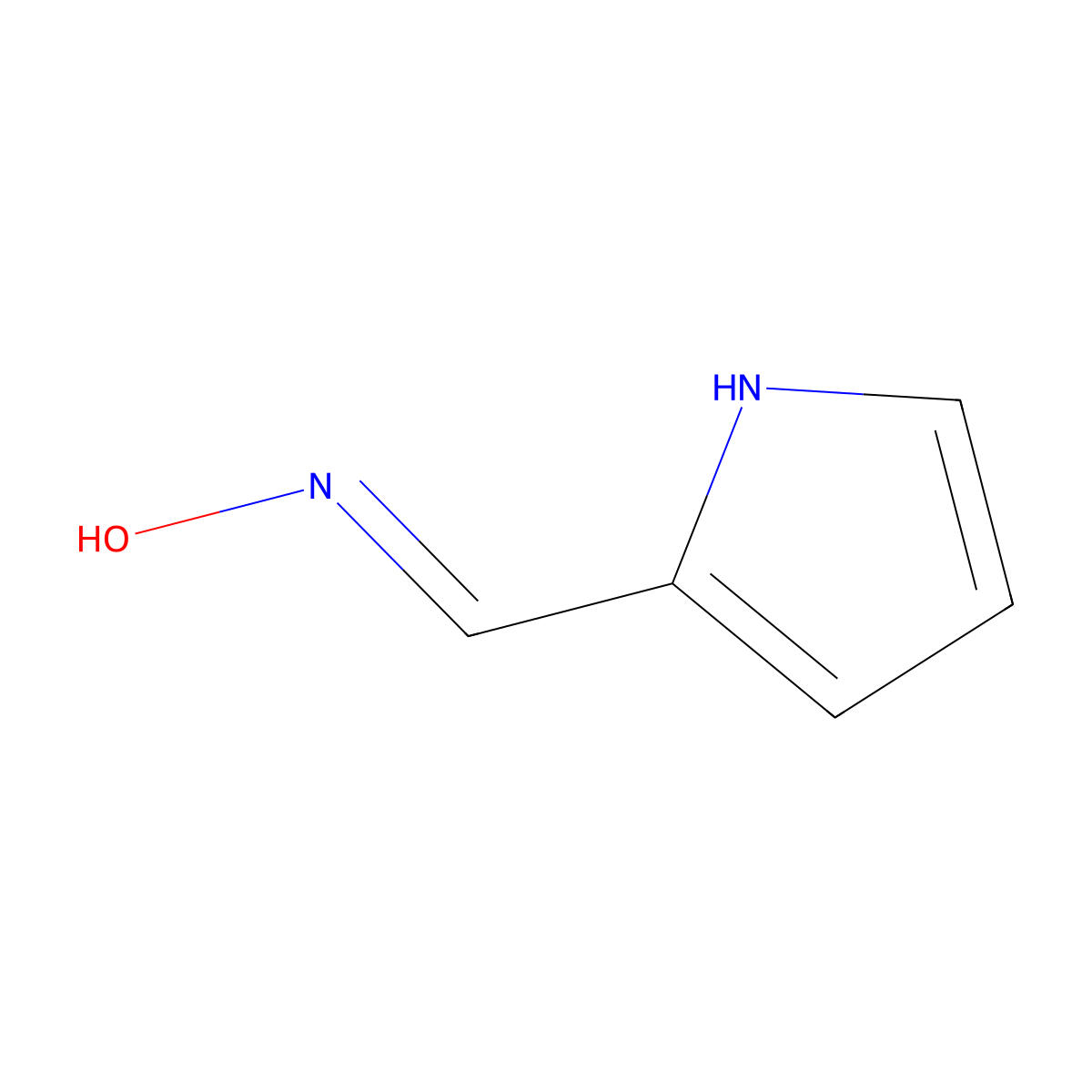 1H-pyrrole-2-carbaldehyde oxime molecular structure, CAS 32597-34-5