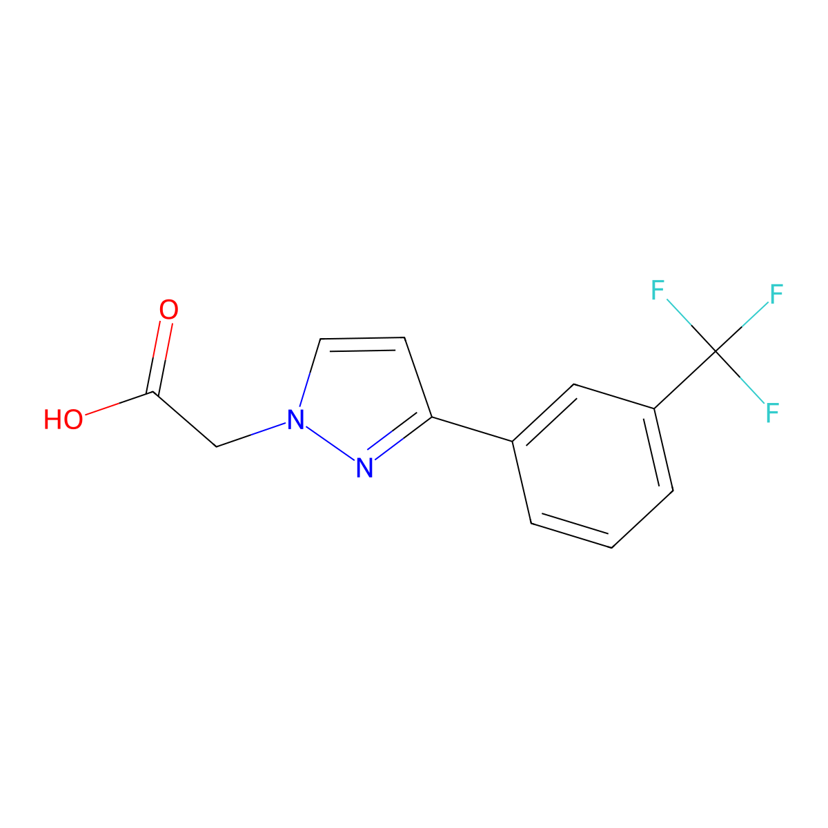 3-[3-(Trifluoromethyl)phenyl]-1H-pyrazol-1-ylacetic acid molecular structure, CAS 325970-02-3