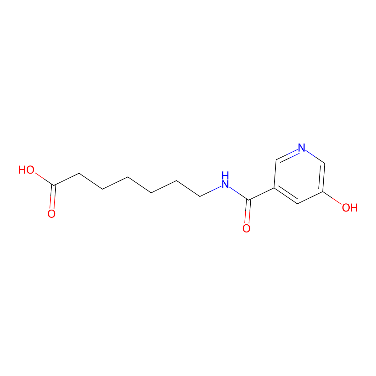 7-[(5-Hydroxy-pyridine-3-carbonyl)-amino]-heptanoic acid molecular structure, CAS 325970-23-8