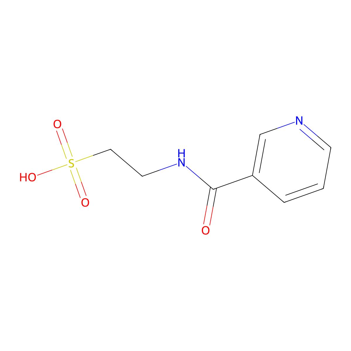 2-[(3-Pyridinylcarbonyl)amino]ethanesulfonic acid molecular structure, CAS 325970-24-9