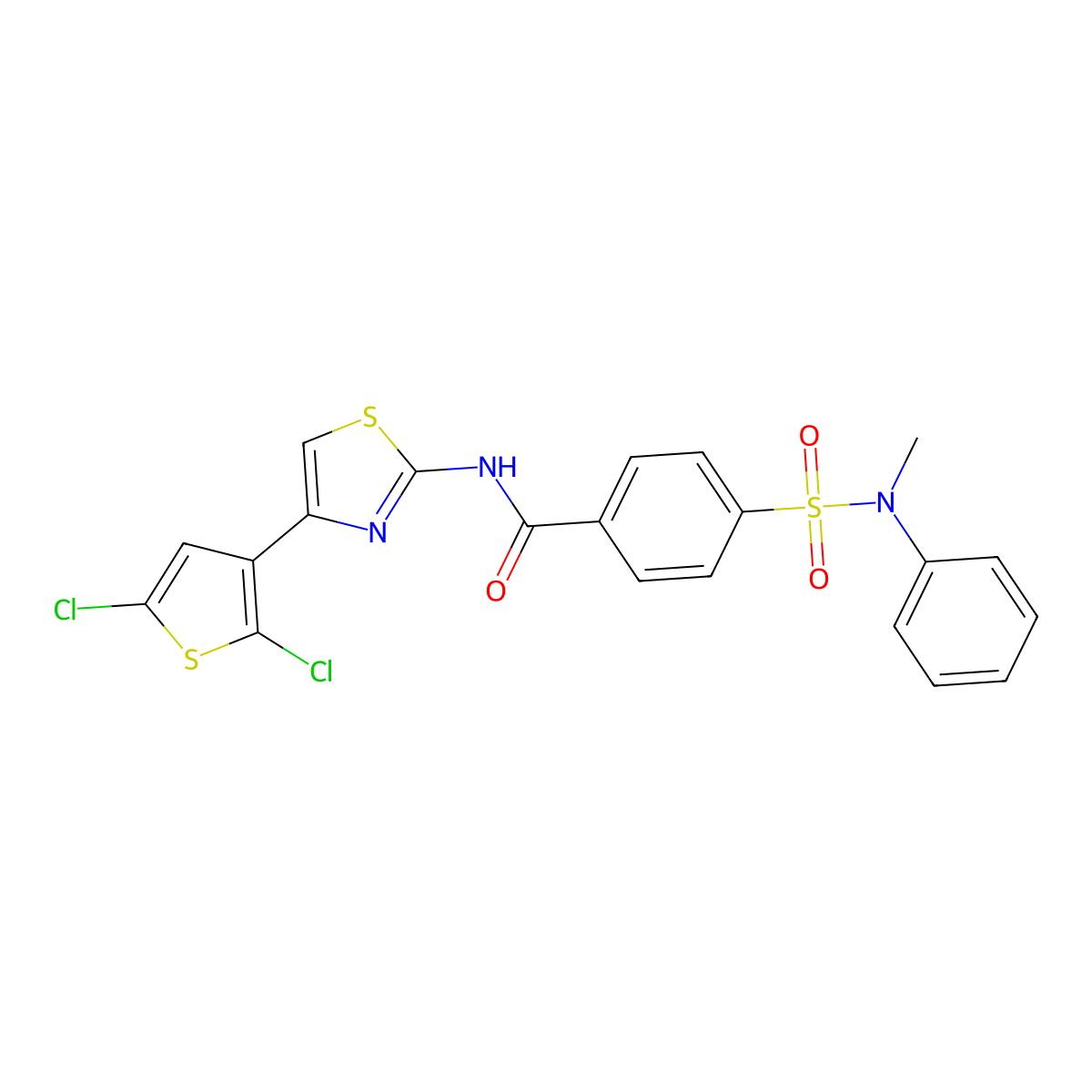 N-[4-(2,5-dichlorothiophen-3-yl)-1,3-thiazol-2-yl]-4-[methyl(phenyl)sulfamoyl]benzamide molecular structure, CAS 325977-02-4